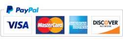 We accept all major credit cards and PayPal.